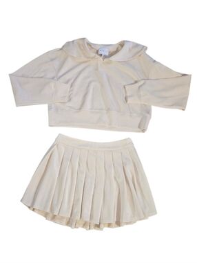 Mable Cream Cropped Long Sleeve & Skirt Set Size M Soft